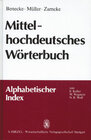 Buchcover Mittelhochdeutsches Wörterbuch / Alphabetischer Index zum mittelhochdeutschen Wörterbuch von Benecke / Müller / Zarncke