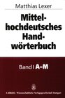 Buchcover Mittelhochdeutsches Handwörterbuch Studienausgabe