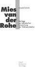 Buchcover Mies van der Rohe - Beiträge zur ästhetischen Entwicklung der Wohnarchitektur