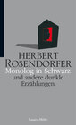 Buchcover Monolog in Schwarz