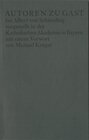 Buchcover Autoren zu Gast bei Albert von Schirnding