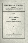 Buchcover Hugo Preuss und die deutsche Selbstverwaltung