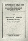 Buchcover Das politische Denken des Generals von Seeckt
