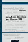 Buchcover Das Altonaer Bekenntnis vom 11. Januar 1933