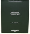 Buchcover Vorschriftensammlung Haushaltsrecht Rheinland-Pfalz