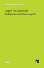Buchcover Prolegomena zur Historiosophie