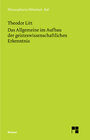Buchcover Das Allgemeine im Aufbau der geisteswissenschaftlichen Erkenntnis