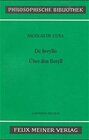 Buchcover Schriften in deutscher Übersetzung / Über den Beryll /De beryllo