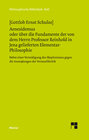 Buchcover Aenesidemus oder über die Fundamente der von Herrn Professor Reinhold in Jena gelieferten Elementar-Philosophie