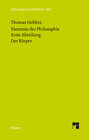 Buchcover Elemente der Philosophie. Erste Abteilung: Der Körper