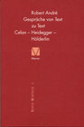 Buchcover Gespräche von Text zu Text. Celan – Heidegger – Hölderlin