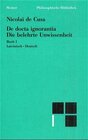 Buchcover Die belehrte Unwissenheit (De docta ignorantia)