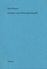 Buchcover Schriften zum Philosophiebegriff