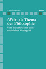 Buchcover ›Welt‹ als Thema der Philosophie