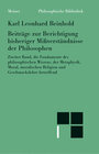 Buchcover Beiträge zur Berichtigung bisheriger Mißverständnisse der Philosophen (II)