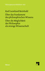 Buchcover Über das Fundament des philosophischen Wissens. Über die Möglichkeit der Philosophie als strenge Wissenschaft