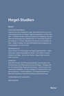 Buchcover Hegel-Studien Band 2