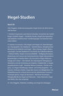 Buchcover Hegel-Studien Band 28