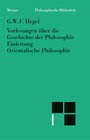 Buchcover Vorlesungen über die Geschichte der Philosophie. Teil 1