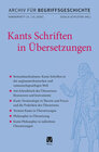 Buchcover Kants Schriften in Übersetzungen