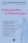 Buchcover Kants Schriften in Übersetzungen