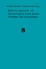 Buchcover Neue Autographen und Dokumente zu Kants Leben, Schriften und Vorlesungen