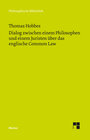 Buchcover Dialog zwischen einem Philosophen und einem Juristen über das englische Common Law