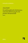 Buchcover Der philosophische Kritizismus und seine Bedeutung für die positive Wissenschaft