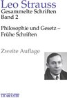 Buchcover Philosophie und Gesetz – Frühe Schriften