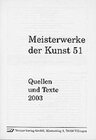 Buchcover Meisterwerke der Kunst / Quellen und Texte 2003
