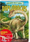 Buchcover Dinosaurier-Skelett-Modell. Diplodocus