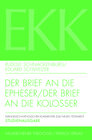 Buchcover Der Brief an die Epheser / Der Brief an die Kolosser, EKK X + XII