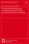 Buchcover Zur funktionalen Abgrenzung von Beitragssatzregionen in der gesetzlichen Krankenversicherung
