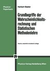 Buchcover Grundbegriffe der Wahrscheinlichkeitsrechnung und Statistischen Methodenlehre