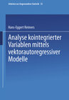 Buchcover Analyse kointegrierter Variablen mittels vektorautoregressiver Modelle