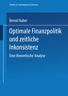 Buchcover Optimale Finanzpolitik und zeitliche Inkonsistenz