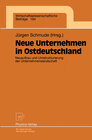 Buchcover Neue Unternehmen in Ostdeutschland