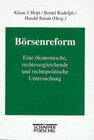 Buchcover Börsenreform
