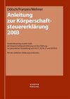 Buchcover Anleitung zur Körperschaftsteuererklärung 2003