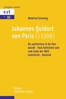Buchcover Johannes Quidort von Paris: