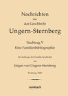 Buchcover Nachrichten über das Geschlecht Ungern-Sternberg. Nachtrag V