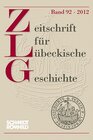 Buchcover Zeitschrift für Lübeckische Geschichte Band 92 / 2012