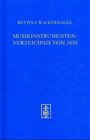 Buchcover Musikinstrumentenverzeichnis der Bayerischen Hofkapelle von 1655