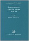 Buchcover Konzertprogramme Opern und Vorträge 1947-1954