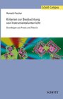 Buchcover Kriterien zur Beobachtung von Instrumentalunterricht