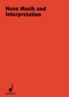 Buchcover Neue Musik und Interpretation