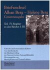 Buchcover Briefwechsel Alban Berg - Helene Berg 4