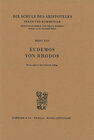 Buchcover Die Schule des Aristoteles. Texte und Kommentar / Eudemos von Rhodos