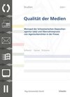 Buchcover SQM 3/2011 Monopol der Schweizerischen Depeschenagentur (sda) und Übernahmepr von Agenturberichten in der Presse / Schwa