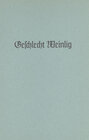 Buchcover Geschlecht Weinlig um 1550 bis zur Gegenwart